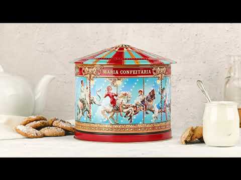 Music Tin with Biscuits "Carousel" Maria Confeitaria 300g